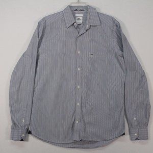 Lacoste Shirt Men's 40 Multicolor Long Sleeve Striped Modern Fit Cotton